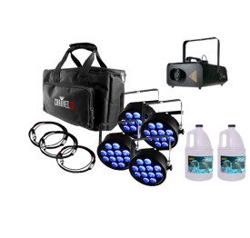  Chauvet DJ SlimPACK T12 USB + Fog Machine + 2x Fog Fluid Gallon 