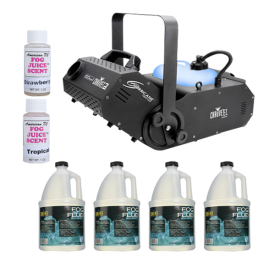  Chauvet DJ Hurricane 1800 Flex DMX Controllable Fog Machine with Variety Fog Juice Package