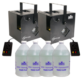 Chauvet DJ Hurricane Haze 2D Haze Machine & 4 Gallons of Hazer Fluid Bundle