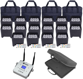 ColorKey CKW-6024 MobilePar Mini Hex 16-Pack with AirHub Wi-DMX Transceiver Package