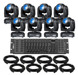 Eliminator Stealth Beam LED Moving Head 8-Pack Lighting System 