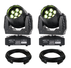 Eliminator Stealth Wash Zoom LED Moving Head 2-Pack with Cables 