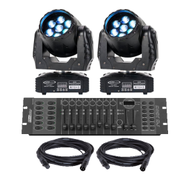 Eliminator Stealth Wash LED Moving Head 2-Pack Lighting System 