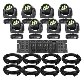 Eliminator Stealth Wash LED Moving Head 8-Pack Lighting System 