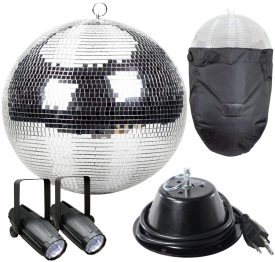 ProX MB-20 20" Polyfoam Mirror Ball & LED Pin Spots Package