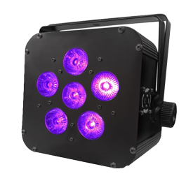 16 Hour LED Battery Powered Wireless DMX - 6x6 watt RGBAW+UV - Black Case - LED Up Light - Weddings - Stage Light - Dj Light
