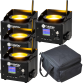 (4) ColorKey CKU-7050 AirPar COB QUAD Wireless Uplights with Lighting Carry Bag Package